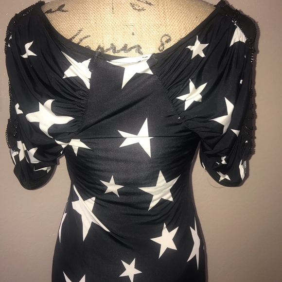 Navy Blue and White Star Dress - Picture 5 of 6